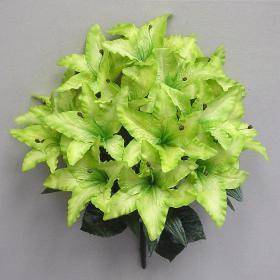 22 Kiwi Green Silk Satin Lily Bush Artificial Flowers Plants