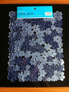 Kitchen Sink Protector Deluxe Drainer Pebble Floral Mat PVC Clear