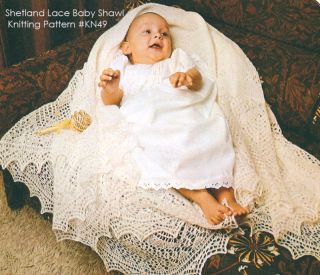 Baby Shawl Shetland Lace Knitting Pattern KN49