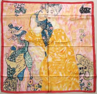 Art Square 100 Silk Scarf Gustav Klimt Women Friends