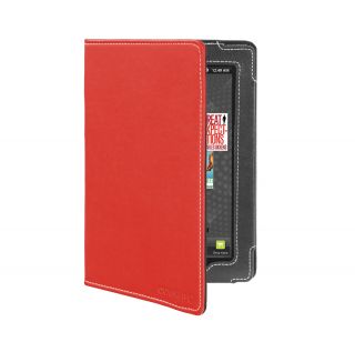 Kobo Vox eReader Tablet Red Faux Leather Version Stand Cover Case
