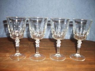 Vtg. 4  Lady Victoria Crystal Stemware 6.25 inches Tall Chantelle