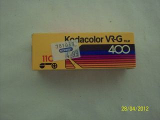 Vtg Kodak110 film Kodacolor VR 400 for Color film Develop before 1989