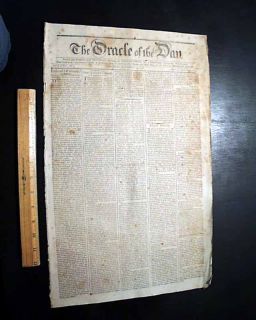 RARE 18th Century Portsmouth NH New Hampshire 1798 Newspaper George