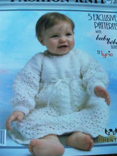 Knit Crochet Baby Patterns Long Short Dress Sweater Hat Shawl Booties