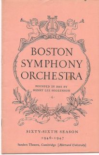  Boston Symphony Orchestra 4 1 1946 Concert With Serge Koussevitzky