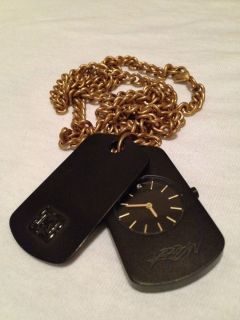 KR3W Watch Identity Necklace Black Gold Krew Pulsar GShock Dog Tag
