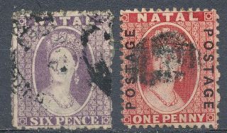 Natal 1864 70 Queen Victoria 2 Better Used ovpt SC 16 38 VF Used