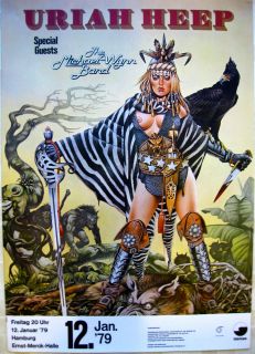 Uriah Heep Original Vintage Rock Roll German Concert Poster 1979