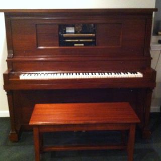 Antique Upright Player Piano Gildemeester Kroeger Electrified