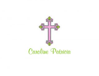Baptism Christening Cross Thank You Note Stationery