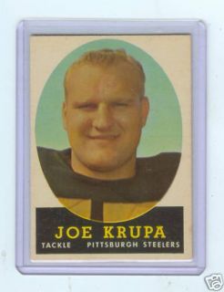 1958 Topps 104 Joe Krupa Pittsburgh Steelers Purdue