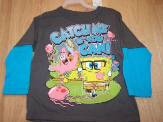 Size 2T Spongebob Squarepants Patrick L s Shirt Top New