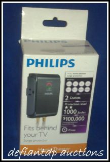 Philips Home Theater Surge Protector with 2 Oulets 1000J Wall Tap