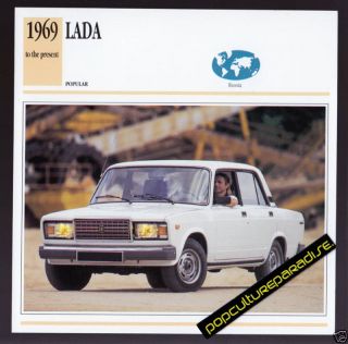 1969 1993 Lada 2101 Fiat 124 Vaz USSR Russia Car Card