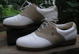 Womens Lady Fairway White Leather Golf Shoes Size 7 5 VGUC