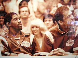 NBA La Lakers Magic Johnson 32 Kareem Abdul Jabbar 33 Signed Dated Edi