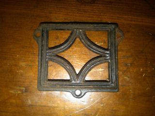 antique amish church pew holder business card display cast iron many
