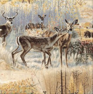 Deer Scenic Landscape Quilt Fabric Wild Wings Beyond The Horizon