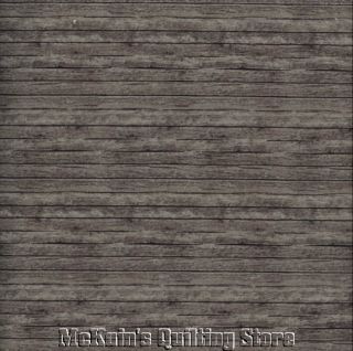 Wood Planks Landscape Quilt Fabric 357 Gray FQ