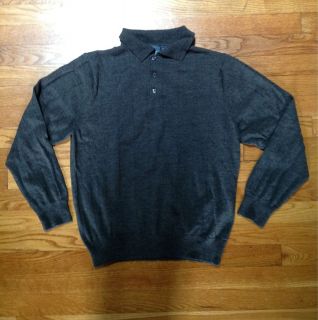New Lanesboro Mens Merino Wool Polo Neck Sweater Size M