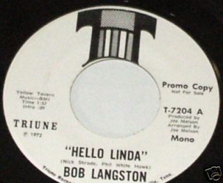 Bob Langston Hello Linda Private 45 Country Triune LBL