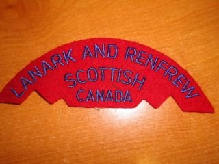 Canadian Shoulder Flash Lanark and Renfrew Scottish Nice