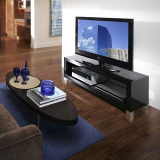 Black TV Stand Flat Screen 50 Inch Television Entertainment Center NEW