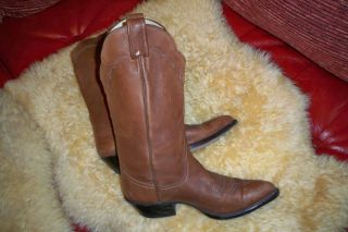 Larry Mahan Brown Soft Leather Boots Sz 9 B Excellent Condition