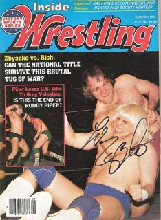 EB143 Larry Zbyszko Signed Wrestling Magazine WWF WWE w COA