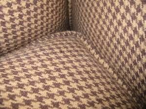 Ralph Lauren Brown Houndstooth Comfortable Chair Leather ottoman
