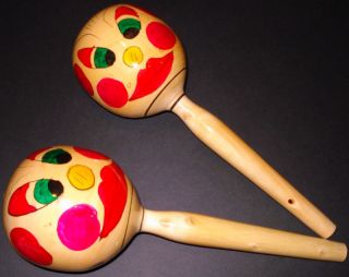 12 5 Maracas Musical Percussion Instrument Handmade Mexican Folk Art