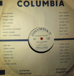 ENRIQUE GUZMAN DAME FELICIDAD LATIN ROCK ARGENTINA 78 RPM RECORD IN NM