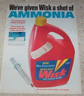 1967 Wisk Laundry Soap Detergent Shot Needle Print Ad