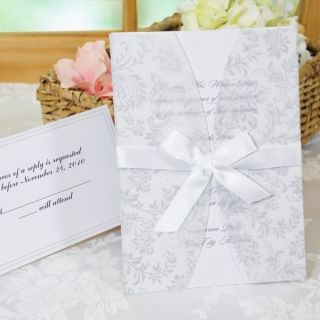 Beautiful White Jacket Laura Ashley Wedding Invitation Kit DIY 50 Pack