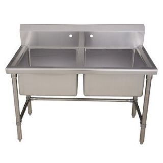 WHLSDB4020 48 Double Bowl Stainless Steel Laundry Utility Sink