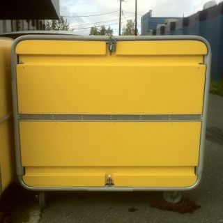 Large Yellow Commercial Laundry Carts
