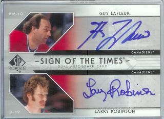  AUTHENTIC SPA SIGN OF THE TIMES GUY LAFLEUR LARRY ROBINSON DUAL AUTO