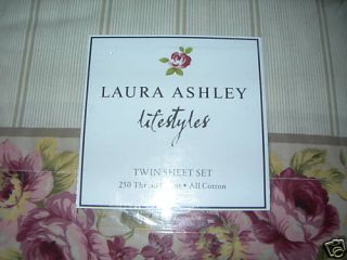 Laura Ashley Sommerset 3 Piece Twin Sheet Set New