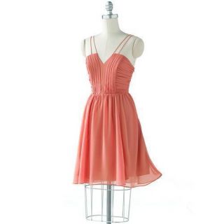 LC Lauren Conrad Pintuck Ruched Chiffon Dress Size 2 NWT