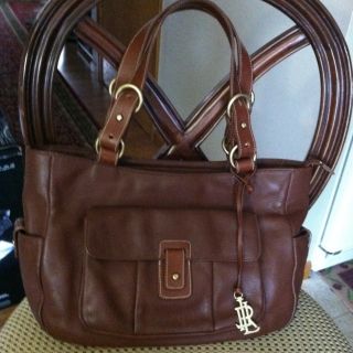 Lauren Ralph Lauren Brown Genuine Leather Handbag