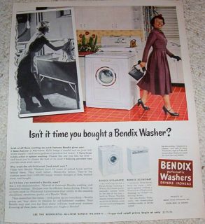 1950 Ad Bendix Washer Home Laundry Lady Wash Print Ad