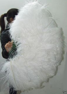 Double Feathers for Fluffy White Ostrich Feather Fan