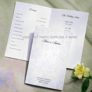 Laura Ashley White Wedding Program Printable Paper 50ct