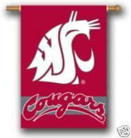 WSU Washington State Cougars 2 Sided Flag 28x40 Banner