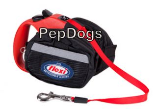 Leash Saddle Bag 4 Pocket Fits Medium & Large Retractable Dog Leashes