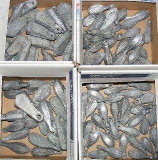 100 assorted Lead Fishing Sinkers (approx. 40 Lbs. total weight) 4 12