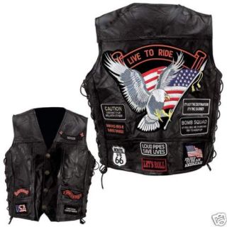 Genuine Leather Vest Motorcycle Vests Vest 2xx
