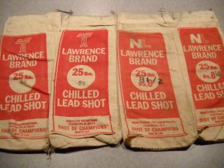 Lawrence Brand Chilled Lead Shot Bags Quantity 5   25lbs   #8 1/2 shot