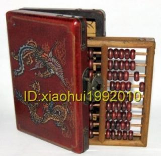 Abacus Leather Wooden Dragon Phoenix Abacus Box ★★★★★